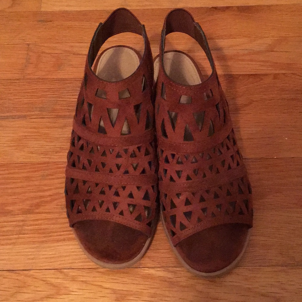 brown cutout heels